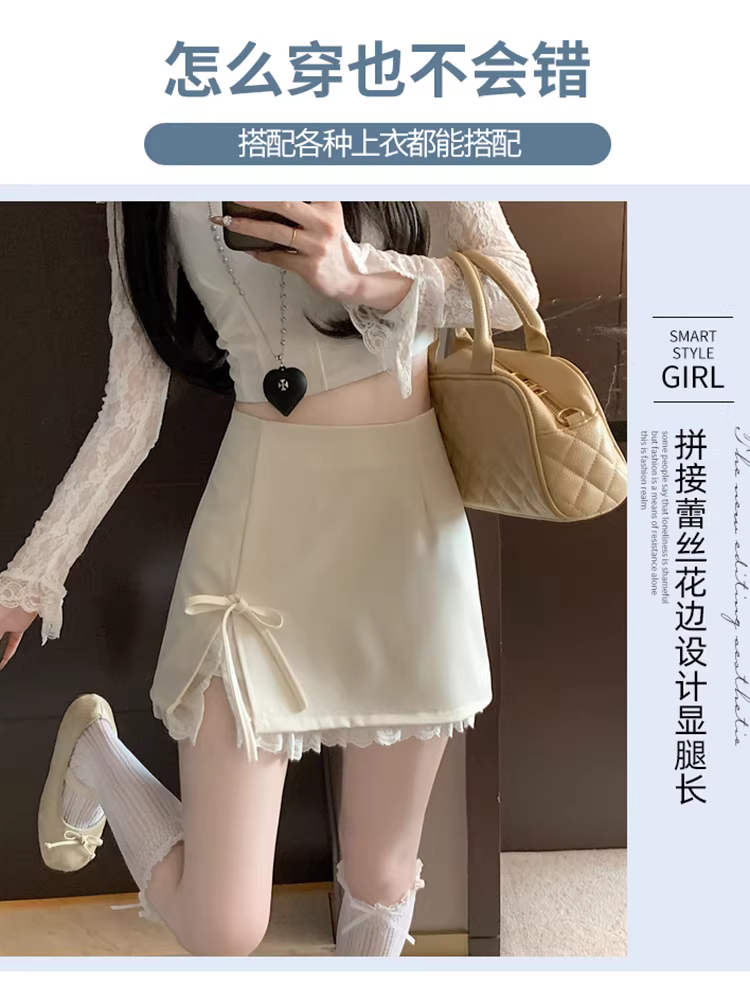 Váy ren nữ, váy xẻ tà ôm hông mùa xuân hè, váy công sở, váy bút chì cao eo kiểu ballet, váy ngắn