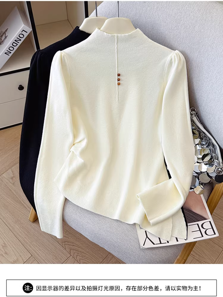 Áo len dệt kim màu trắng dành cho nữ, thích hợp cho mùa xuân, mùa thu và mùa đông, áo sơ mi dài tay, rất phong cách và độc đáo, áo đẹp.