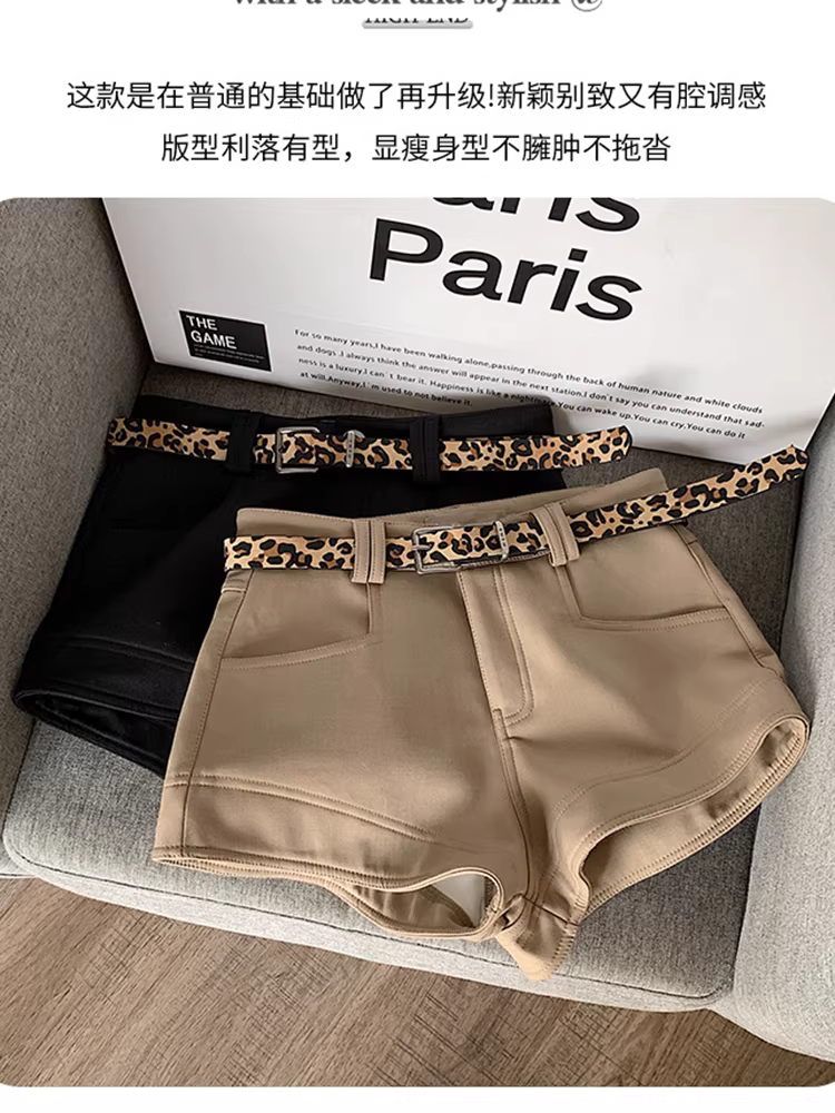 Quần short kaki nữ, xuân thu, quần lót, quần cạp cao, quần rất sành điệu, quần ngắn, quần short boot.