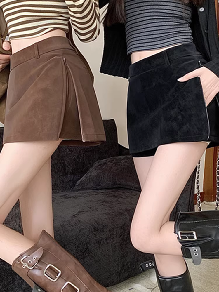 Váy da, váy nửa thân cho nữ, quần váy da PU thu đông, kiểu ngắn, váy xẻ rất quyến rũ, váy mini da gợi cảm dành cho các cô gái nóng bỏng.