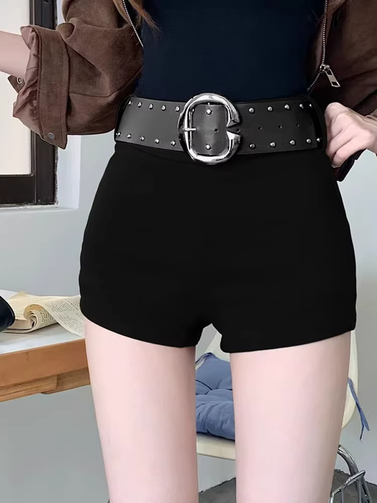 Quần short màu nâu dành cho nữ, thích hợp cho mùa xuân, mùa thu và mùa đông, quần sành điệu và hấp dẫn, quần bó sát, quần ngắn gợi cảm, quần short bốt.