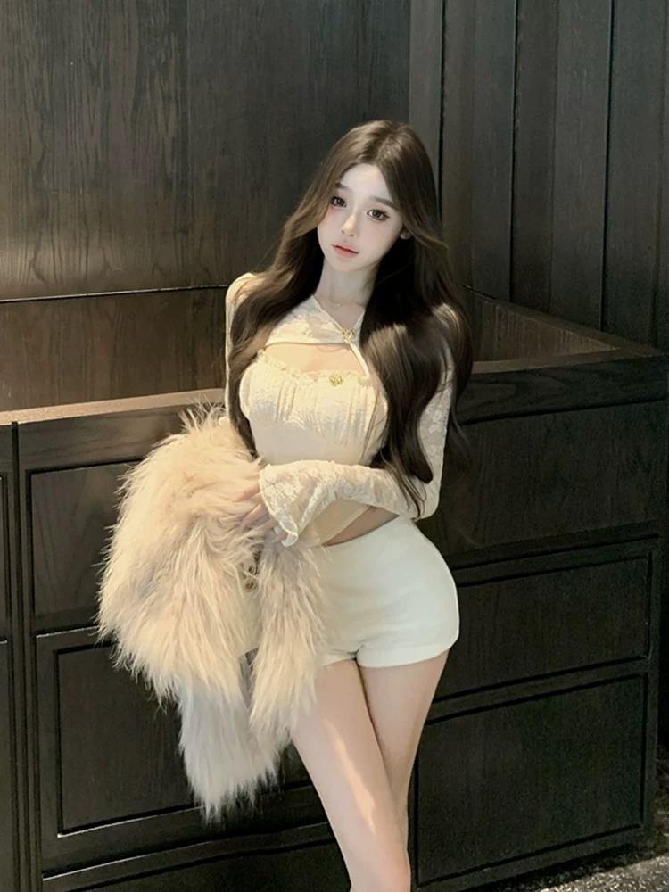 Áo ren gợi cảm dành cho nữ, thích hợp cho mùa xuân, mùa thu và mùa đông, đồ lót gợi cảm, áo sơ mi dài tay, thiết kế khoét lỗ, áo độc đáo và đẹp mắt cho vẻ ngoài hợp thời trang.