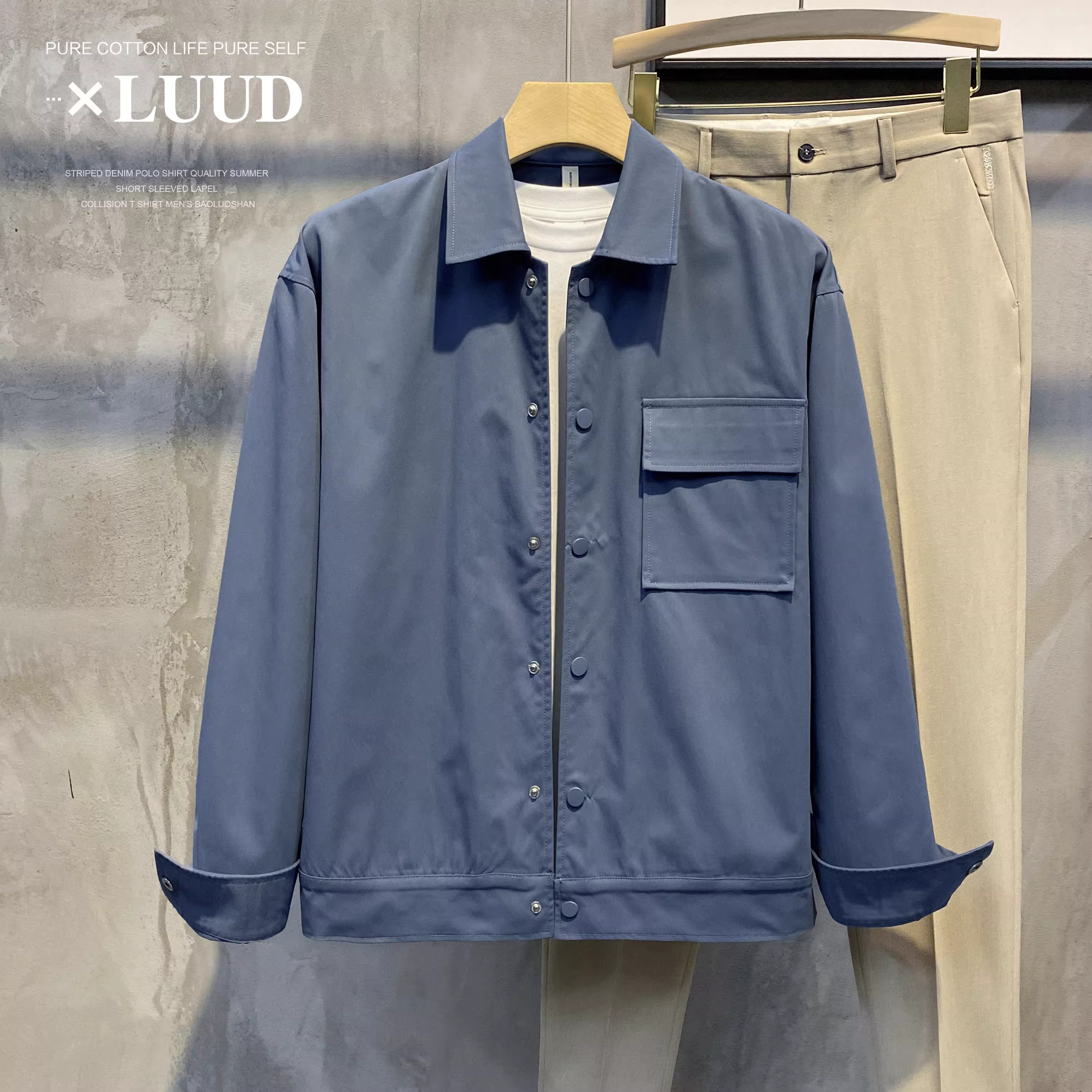 Ưu đãi đặc biệt: Áo khoác nam đơn giản màu trơn cổ điển mùa xuân thu, phong cách Hàn Quốc thời thượng, kiểu dáng xu hướng công sở, áo khoác ngắn hơi rộng rãi.