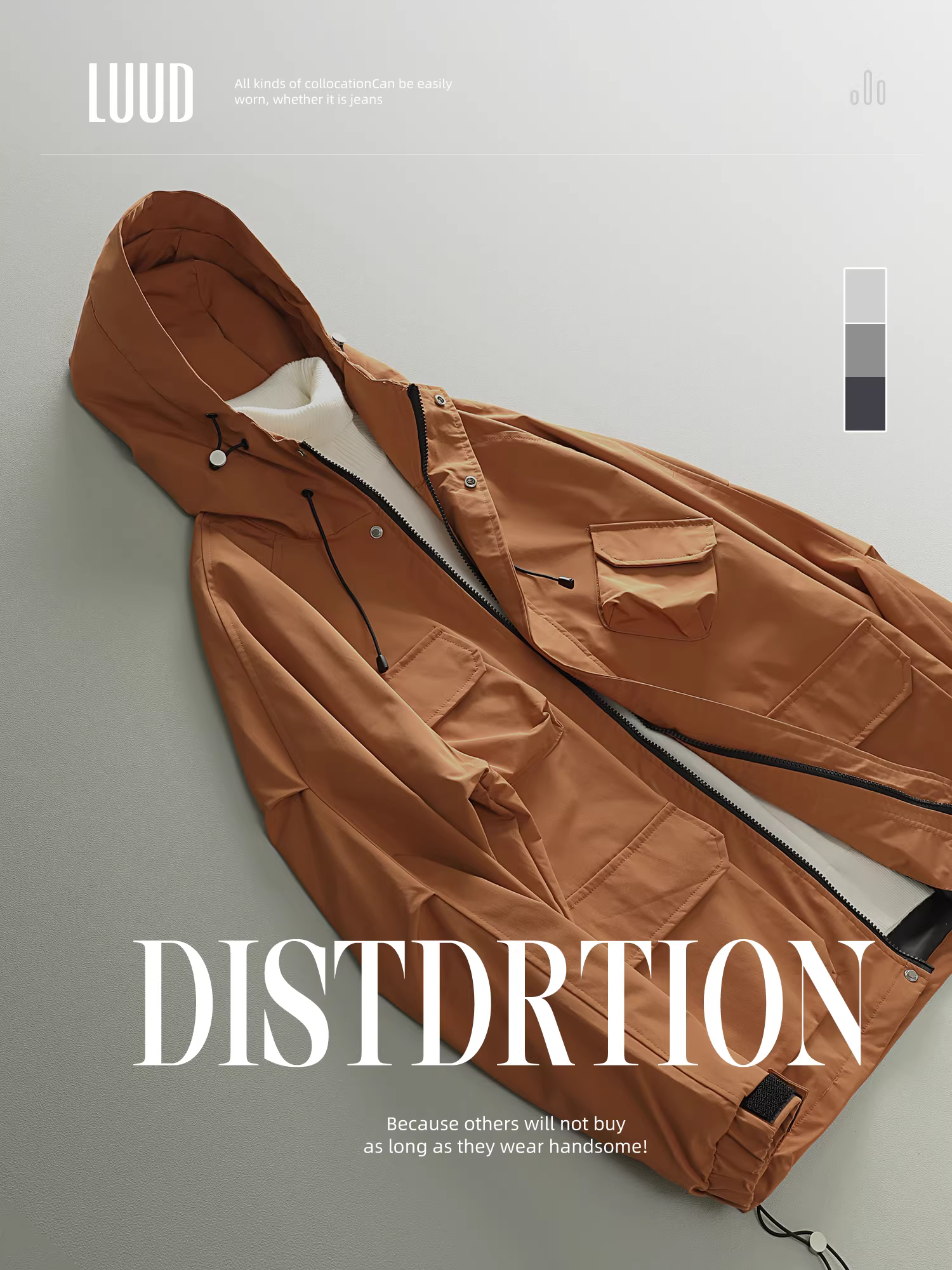 Áo khoác gió đa năng phong cách thời trang nam LUUD, kiểu dáng năng động, nhiều túi, có mũ, dành cho giới trẻ.