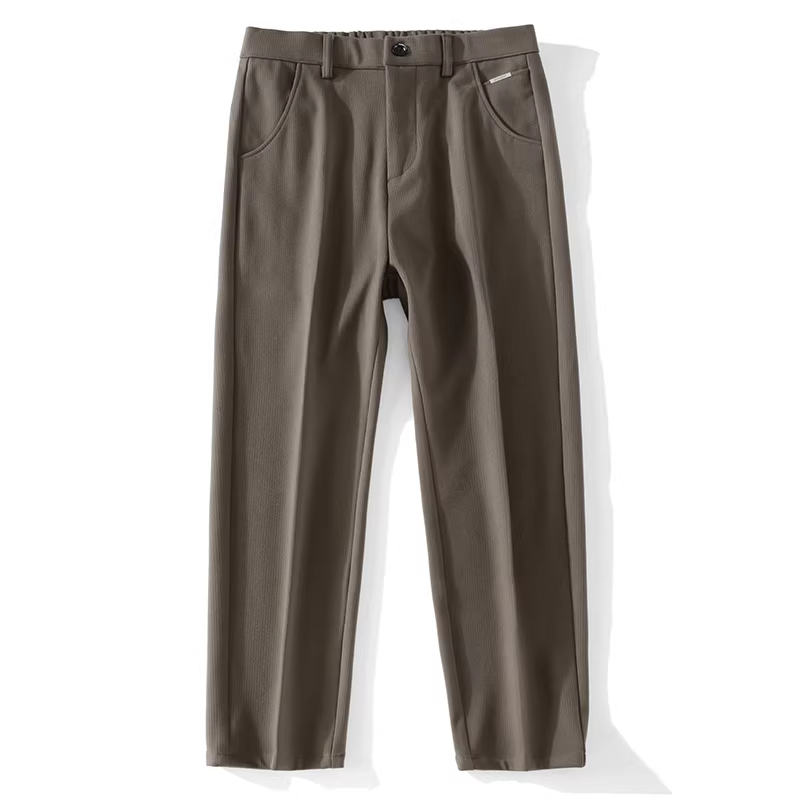 Quần tây len phong cách Hàn Quốc LUUD dành cho nam, quần ống côn cắt ba chiều cổ điển, quần dài thẳng vừa vặn