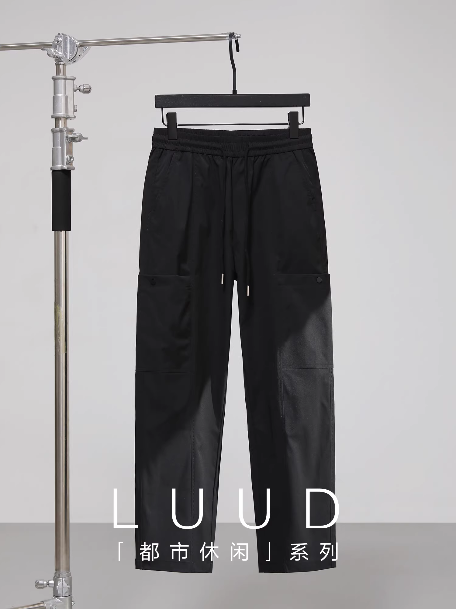 LUUD quần dài dáng rộng hợp thời trang kiểu dáng ba chiều quần dài nam nhiều túi vải sọc dọc mật độ cao quần ống đứng
