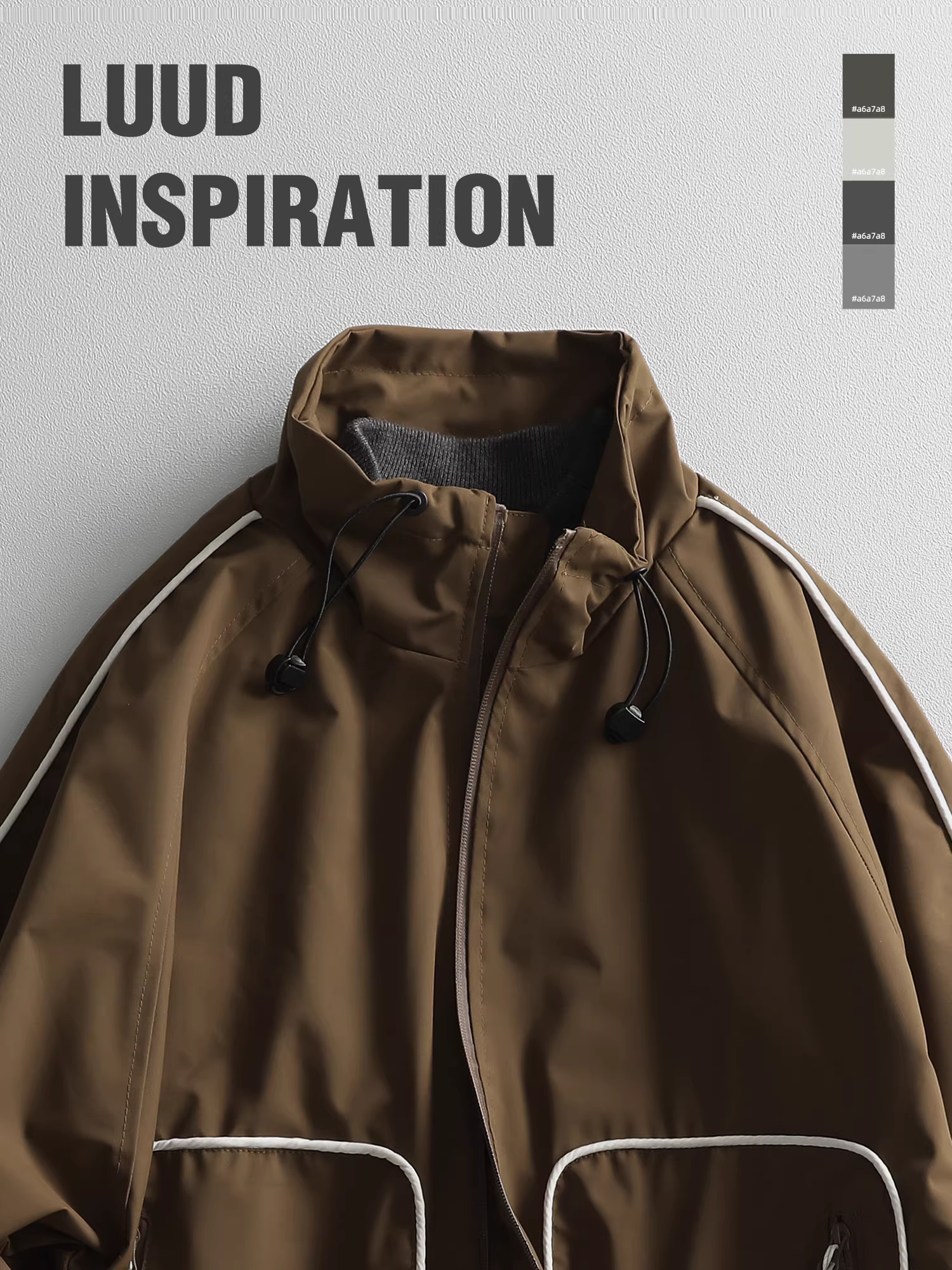 Áo khoác gió cổ đứng phối màu LUUD dành cho nam mùa thu chống gió ngoài trời áo khoác thường ngày phong cách Nhật Bản áo khoác công sở