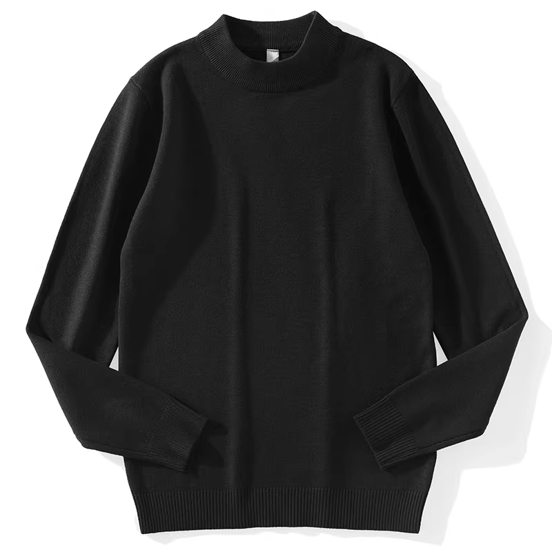 Áo sơ mi dài tay dệt kim ấm áp nhiều màu LUUD dành cho nam, áo sơ mi cổ trung bình thông thường, áo len chất lượng cao lớp trong