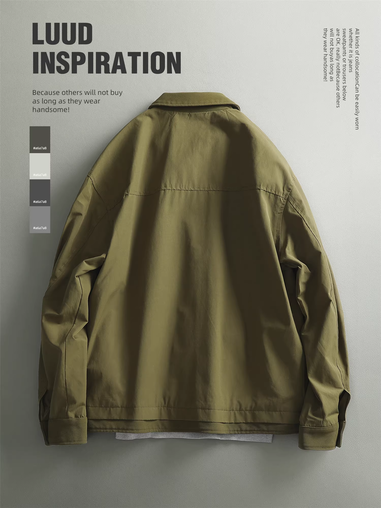 Ưu đãi đặc biệt: Áo khoác công nhân dáng rộng cổ điển dành cho nam, áo khoác phi công thời trang thu mới, kiểu dáng casual.