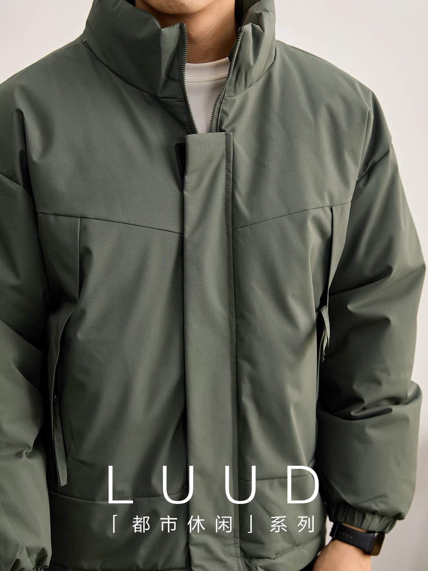 Áo khoác độn phong cách retro Nhật Bản LUUD dành cho nam, áo khoác phao nhẹ, chống gió, ấm áp mùa đông