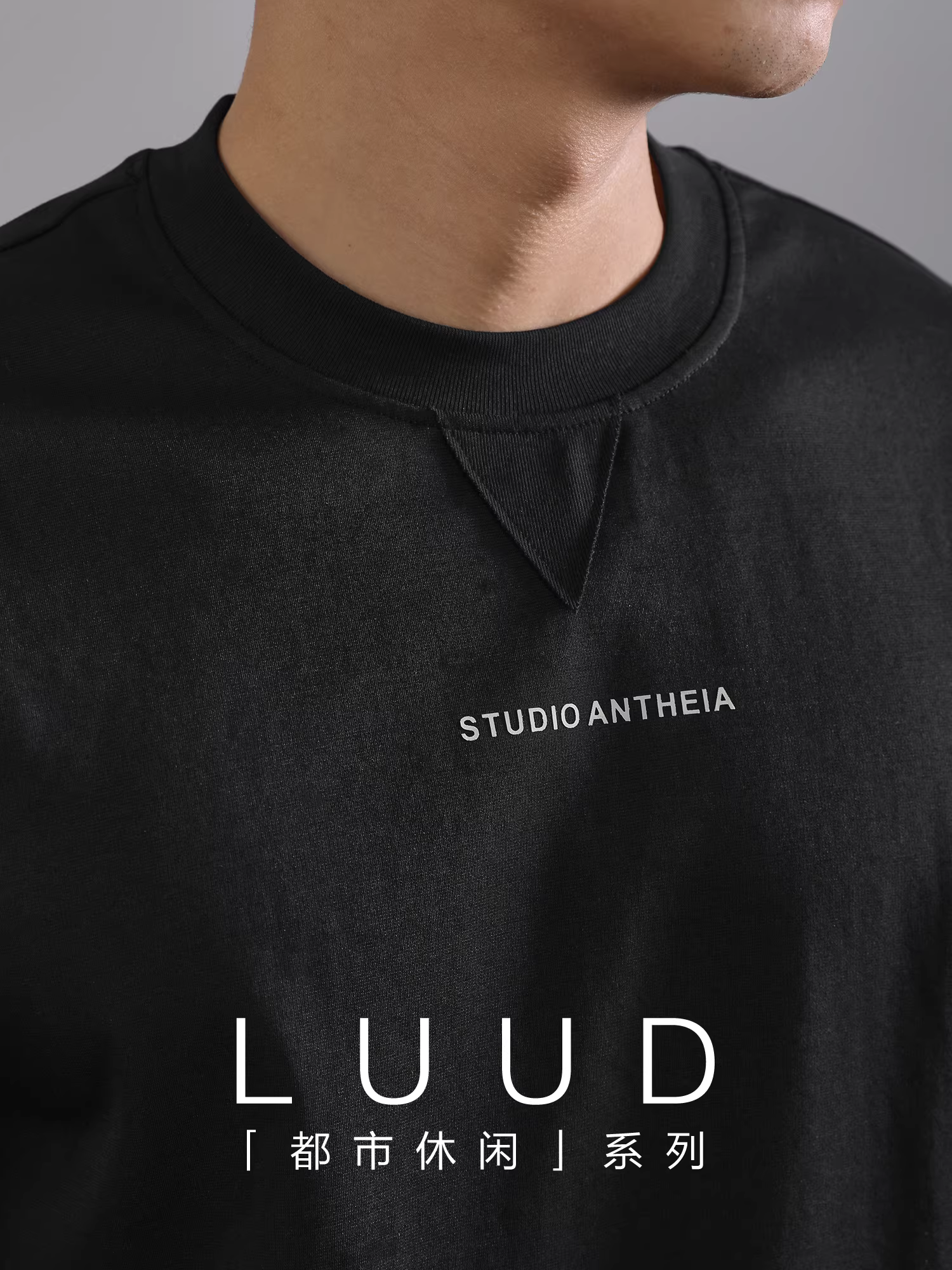 LUUD đẹp trai hạng nặng cleanfit ngắn tay dành cho nam mùa hè hợp thời trang thương hiệu in hình áo thun cổ tròn đa năng thông thường