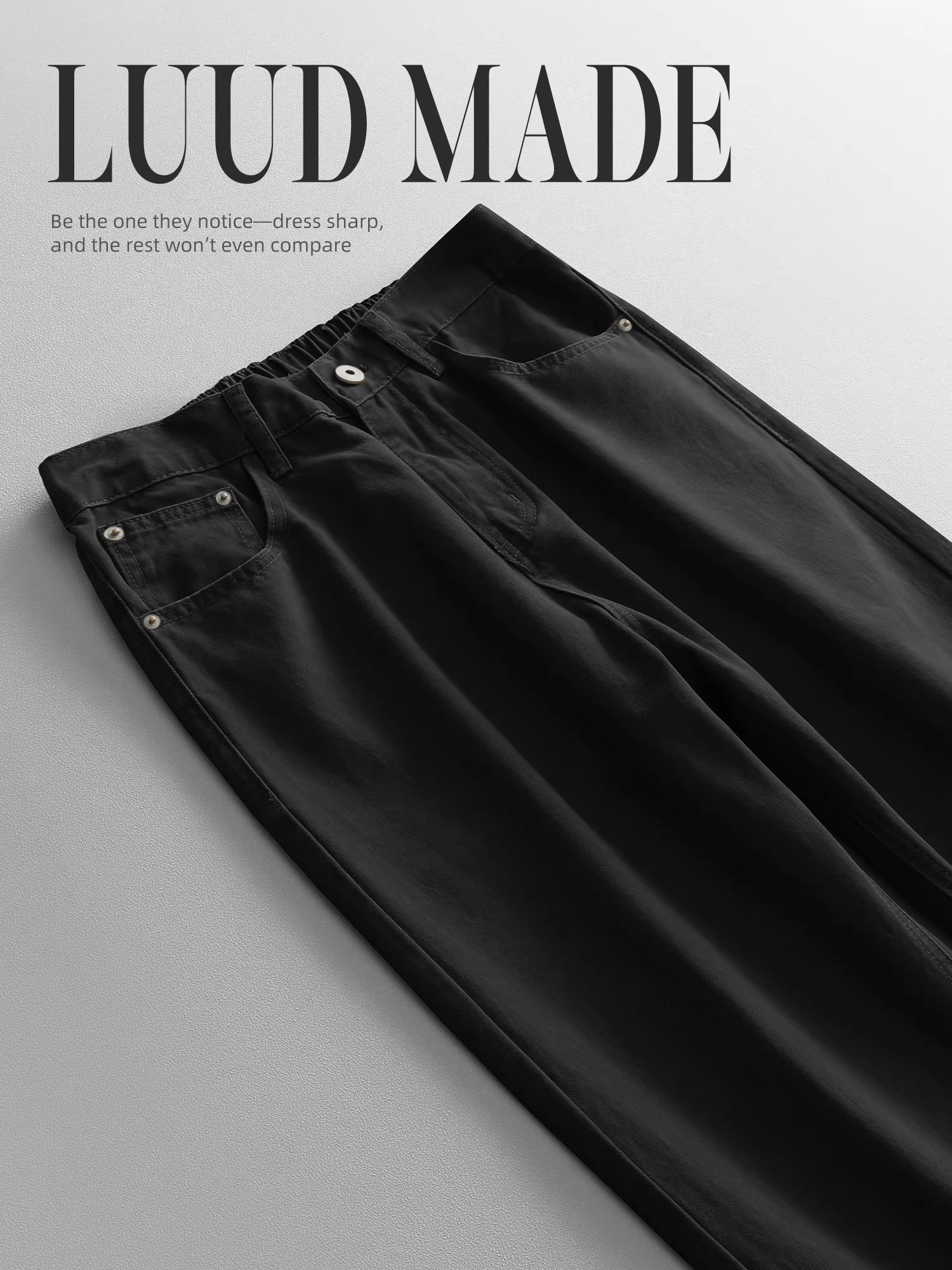 LUUD 100% cotton nguyên chất quần jean cổ điển nam mùa thu đông quần ống rộng dáng rộng phong cách Nhật Bản quần dài cotton rách