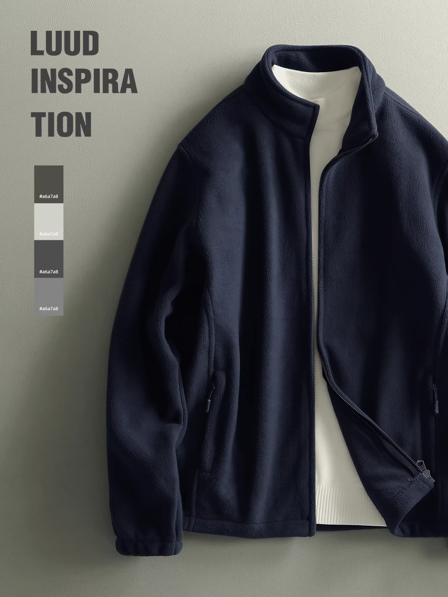 Áo khoác lông cừu nhiều màu LUUD nam mùa thu đông áo khoác cổ đứng lớp bên trong ấm áp áo khoác lông cừu dày