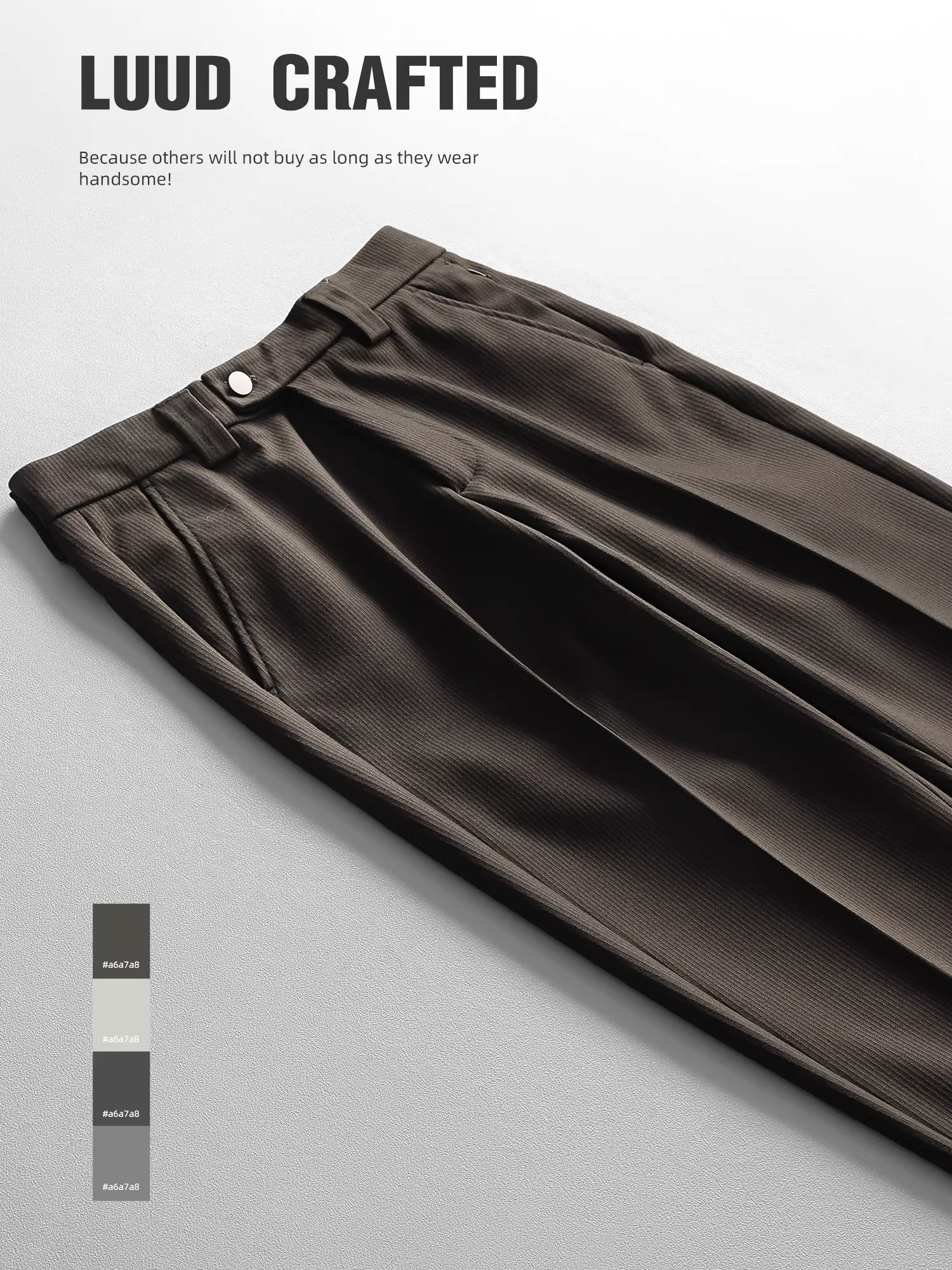 LUUD Quần âu dày dặn phong cách Hàn Quốc dành cho nam, quần ống đứng bằng len ấm áp đơn giản cao cấp mới