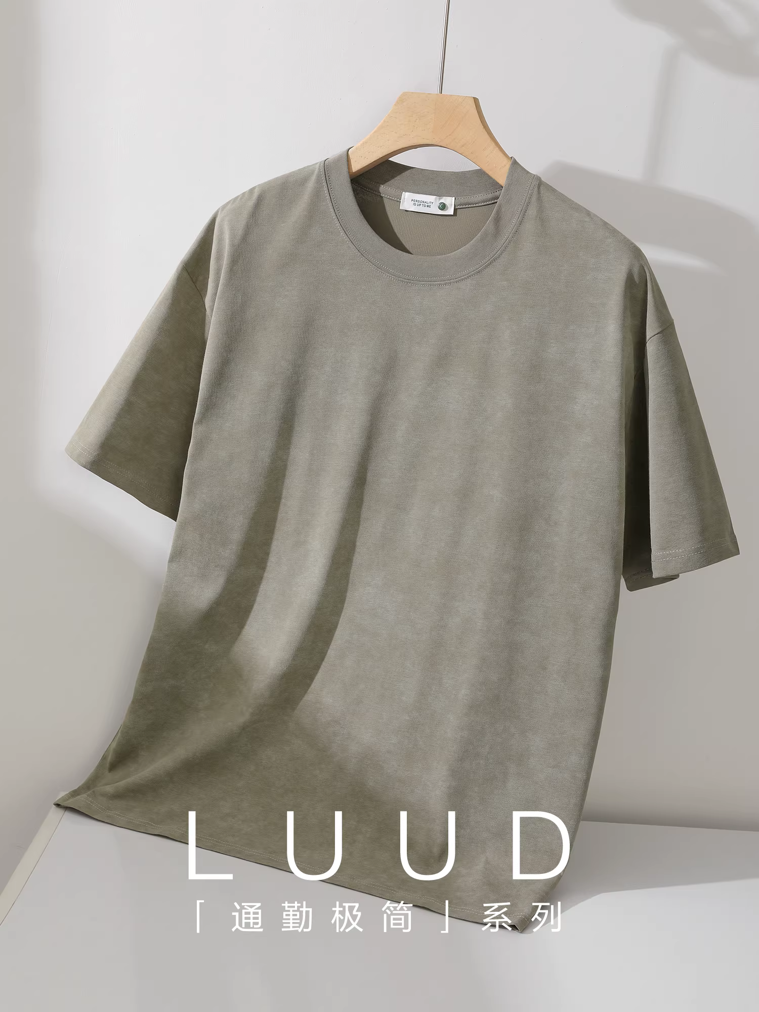 Áo thun ngắn tay in và nhuộm cao cấp thương hiệu LUUD dành cho nam, áo thun cổ tròn phong cách cổ điển mùa hè, áo cổ tròn đa năng