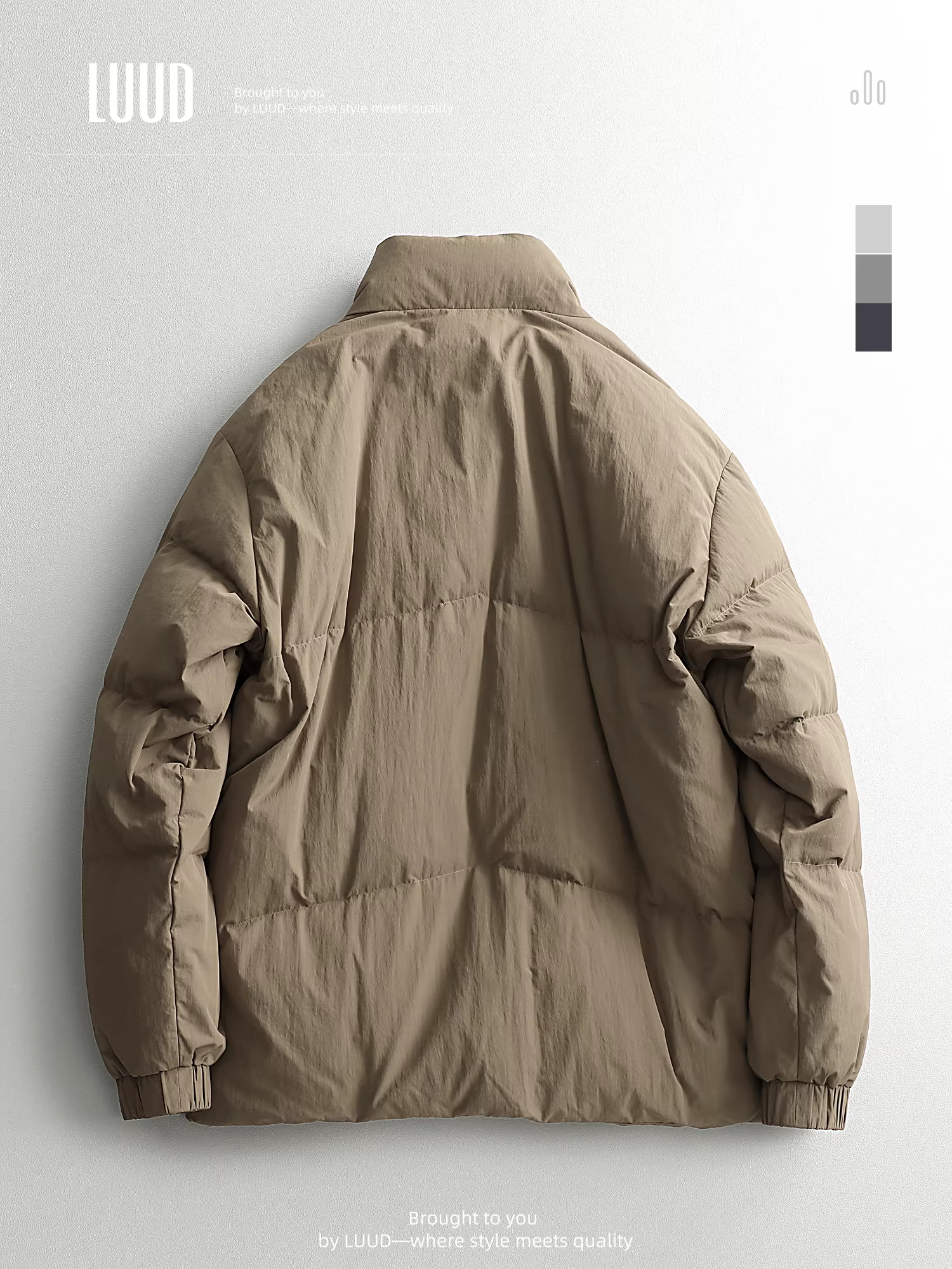 Ưu đãi đặc biệt: Áo khoác phao công sở cổ đứng màu trơn kiểu cổ điển dành cho nam, áo khoác mùa đông dày dặn và ấm áp không có mũ, áo khoác ngoài hợp thời trang.