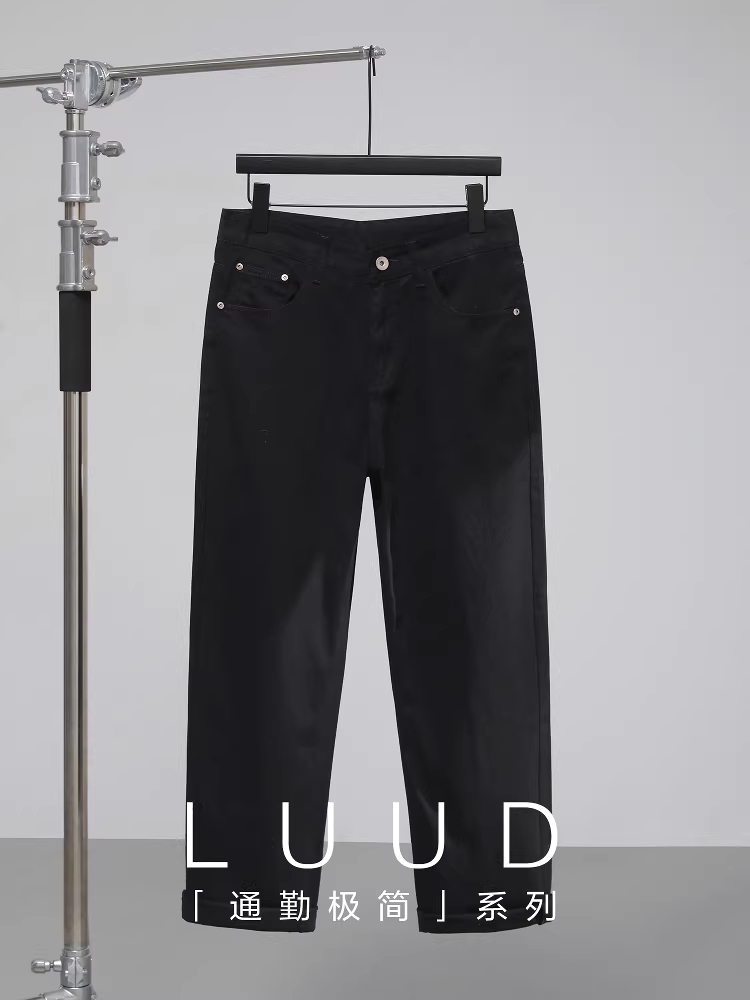 Quần âu nam LUUD trắng đa năng 100% cotton, dáng thẳng, chất liệu vải tuýt cao cấp, kiểu dáng đơn giản, quần kaki rộng ống, quần jean đã qua xử lý giặt mềm.