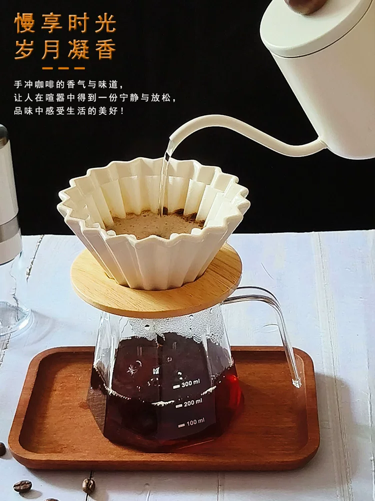 Bộ ấm pha cà phê thủ công dheer v 40% off cốc lọc bằng giấy gốm hình bát giác hình kim cương chia sẻ cà phê ấm thủy tinh chịu nhiệt