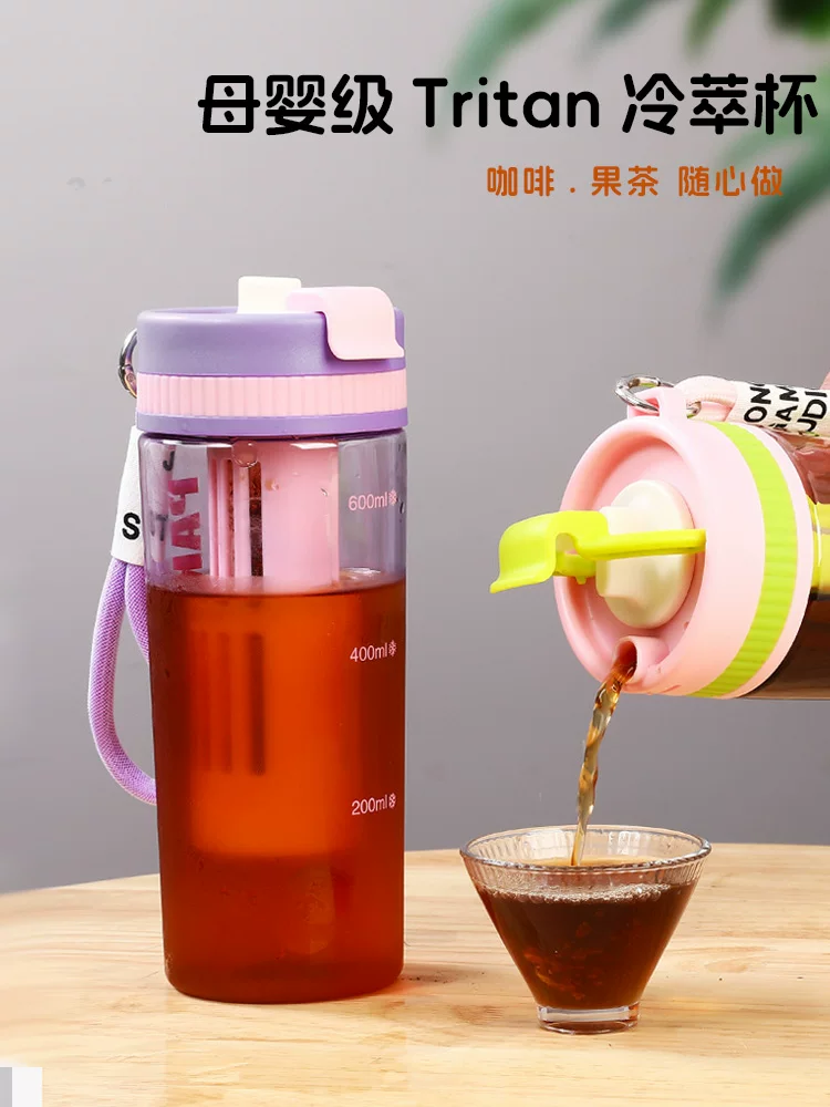 Cốc pha cà phê lạnh Tritan, bình pha cà phê lạnh, máy pha cà phê lạnh, cốc trà trái cây đá lạnh, bình pha cà phê lạnh di động