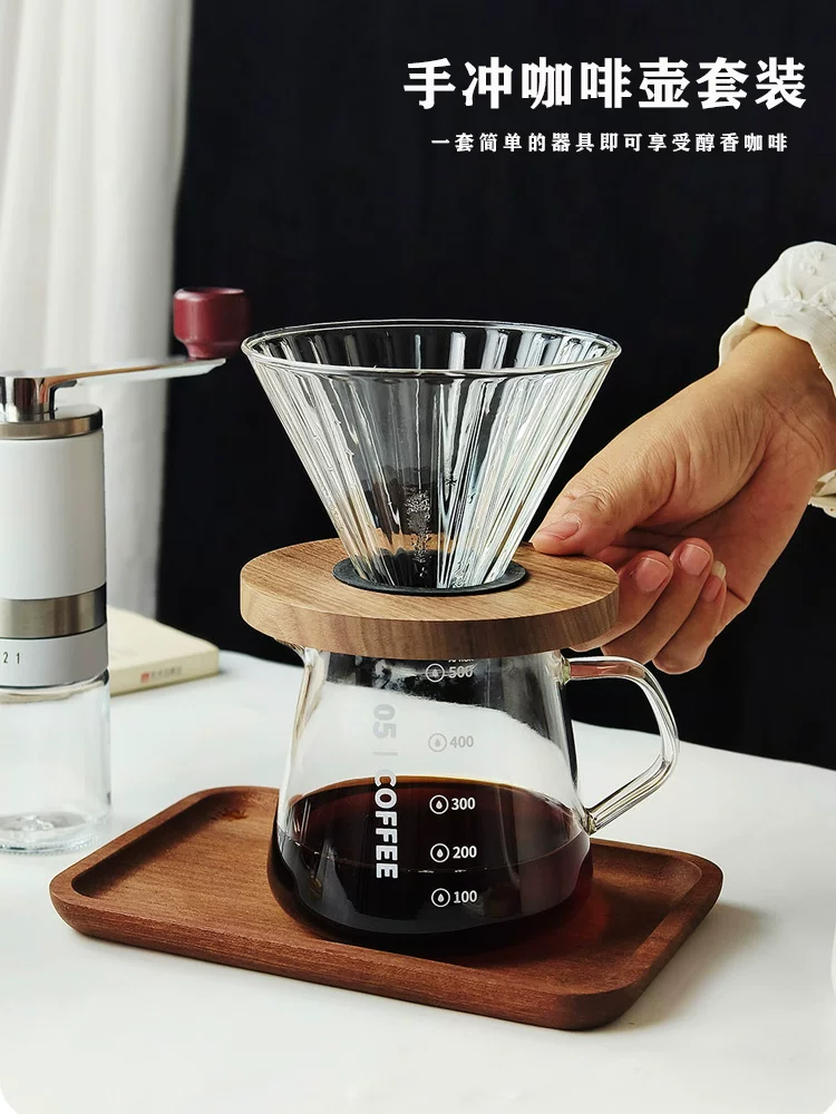 Bộ ấm pha cà phê thủ công dheer, ấm chia sẻ bằng thủy tinh chịu nhiệt có vạch chia, cốc chiết xuất cà phê, dụng cụ lọc cà phê