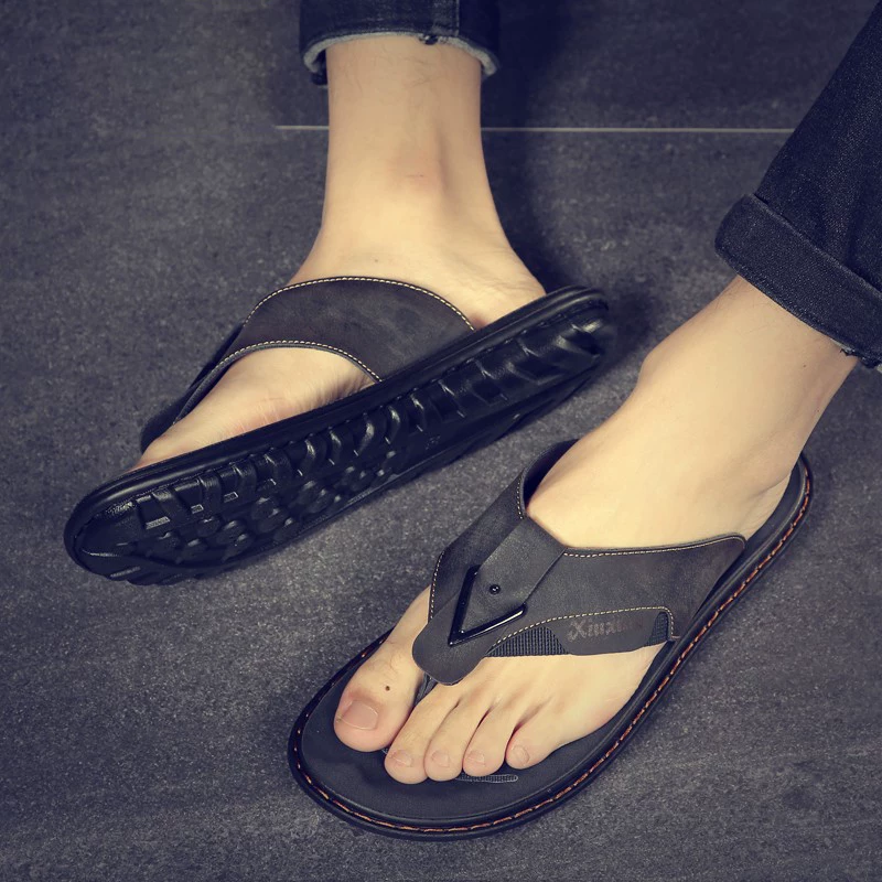 Dép xỏ ngón cho nam, dép đế mềm nhẹ mùa hè, dép xỏ ngón nam ngoài trời chống trơn trượt, kiểu dáng thời trang, hợp xu hướng.