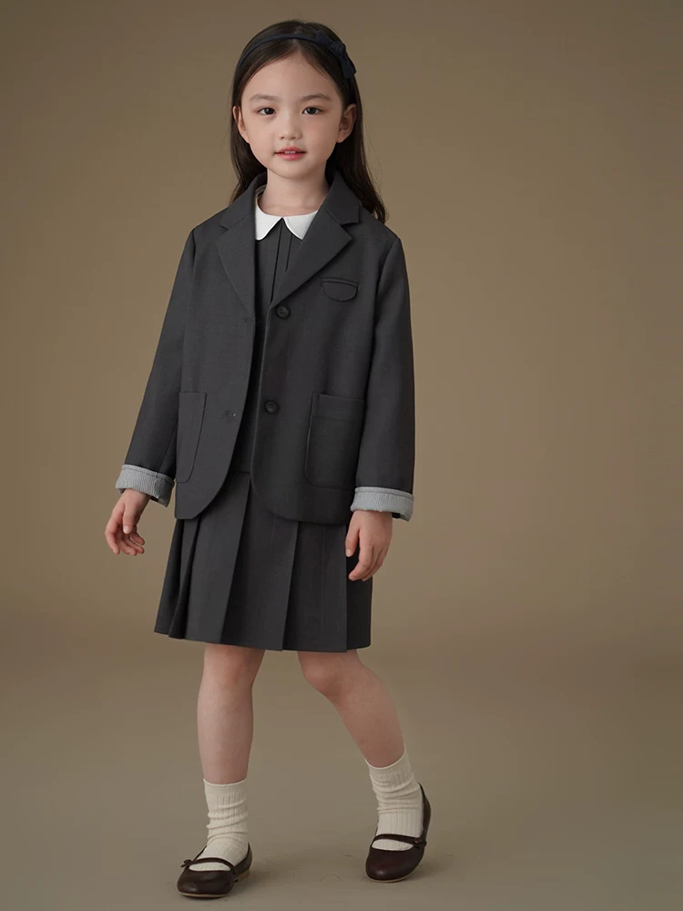 Quần áo trẻ em xuân thu, bộ đồ trẻ em kiểu học sinh, blazer quần short, bộ vest lịch sự cho bé trai bé gái, trang phục mùa thu cho trẻ lớn