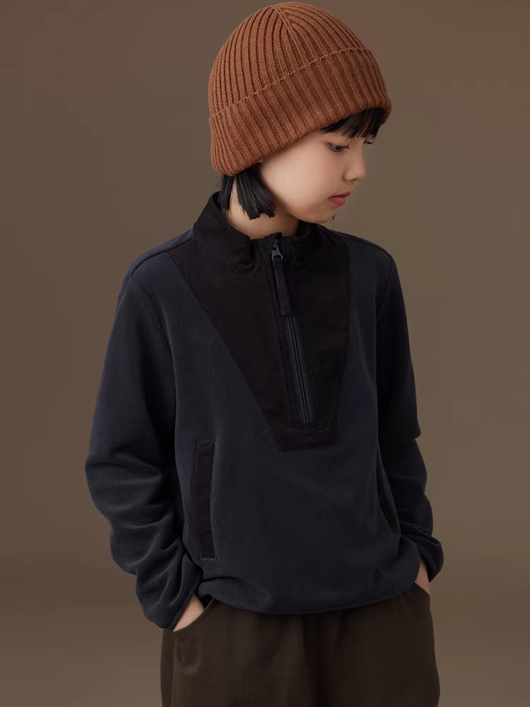 Quần áo trẻ em mùa thu đông áo khoác màu xám đậm chống gió ấm áp áo nỉ thường ngày bé trai và bé gái quần áo mùa đông phong cách mới