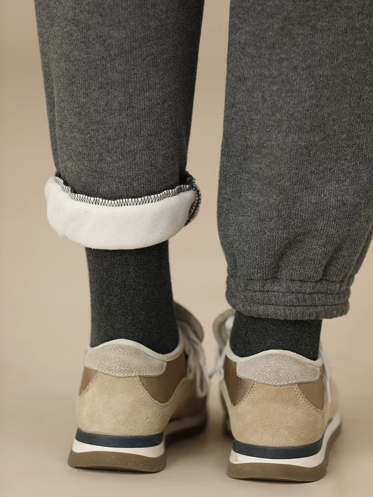 Quần mùa đông cho bé trai và bé gái, lót lông cừu, dày dặn, kiểu jogger, chất liệu cotton rộng rãi, quần ấm áp, thoải mái cho trẻ em.