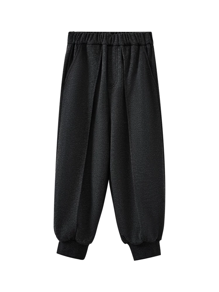 Quần jogger trẻ em mùa thu đông, đa năng, rộng rãi, màu xám đậm, dành cho bé trai bé gái, quần thể thao, quần nỉ