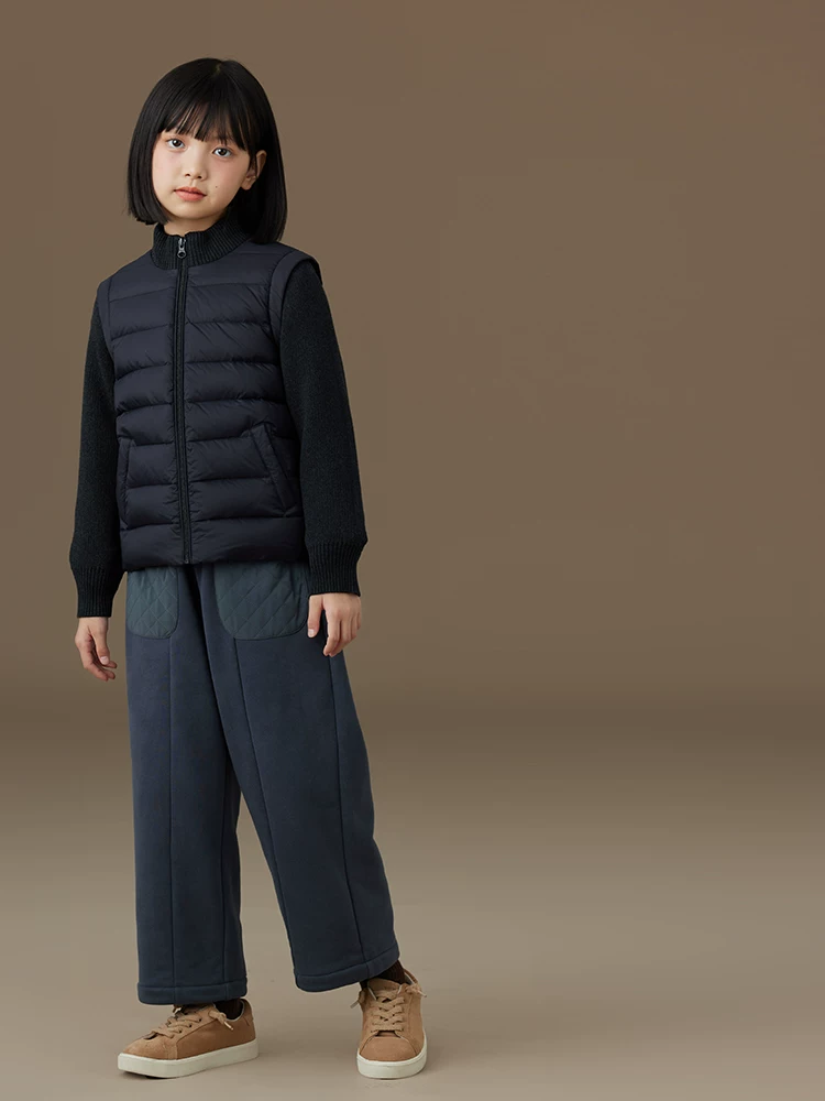 Quần thường ngày mùa đông cho trẻ em, quần cotton dày dặn và ấm áp với thiết kế thời trang, quần ống rộng dáng thẳng cho bé trai và bé gái.