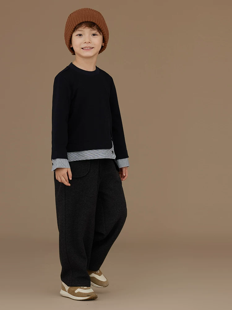 Quần áo trẻ em thời thượng kiểu hai mảnh áo sweatshirt cho mùa thu đông, áo thun đa năng phong cách thường ngày cho bé trai và bé gái, áo khoác thời trang.