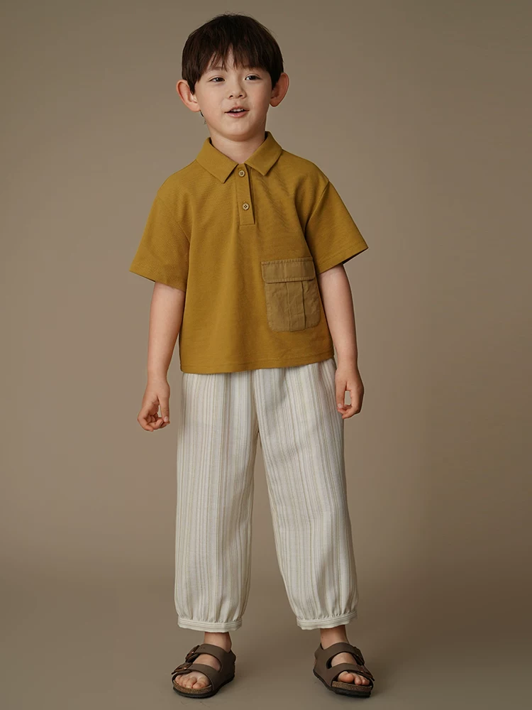Quần trẻ em mùa hè thường ngày phong cách Nhật Bản quần jogger sọc bé trai bé gái quần chống muỗi mỏng thoáng khí