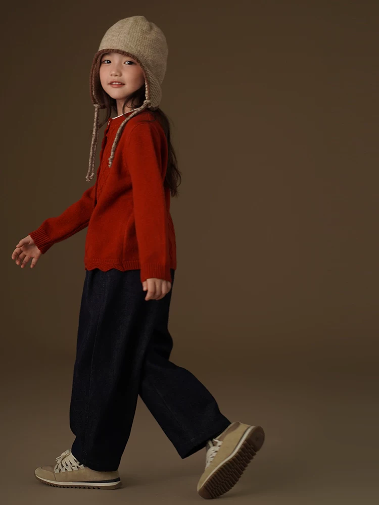 Quần áo trẻ em mùa thu đông quần dài thường ngày mềm mại đơn giản quần denim chải mềm mại bé trai bé gái quần cong