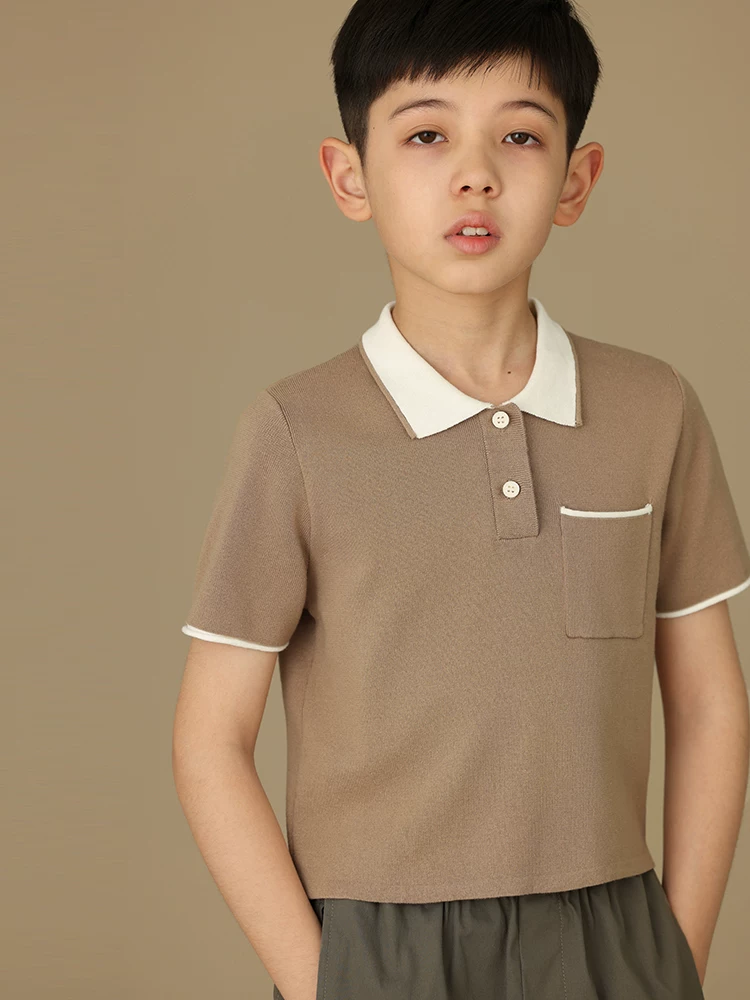 Quần áo trẻ em dệt kim mùa hè Áo thun cotton Polo Áo thun thông thường cho bé trai và bé gái Áo ngắn tay mang lại cảm giác cao cấp