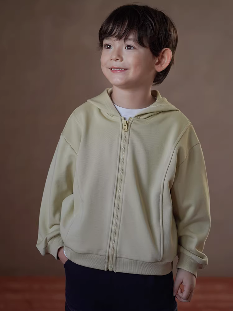 Áo khoác len dệt kim dáng rộng, kiểu dáng thường ngày, có mũ trùm đầu cho bé trai và bé gái, Thu Đông 2025 của Hartzhi Children's Clothing, thích hợp cho mùa xuân và mùa thu