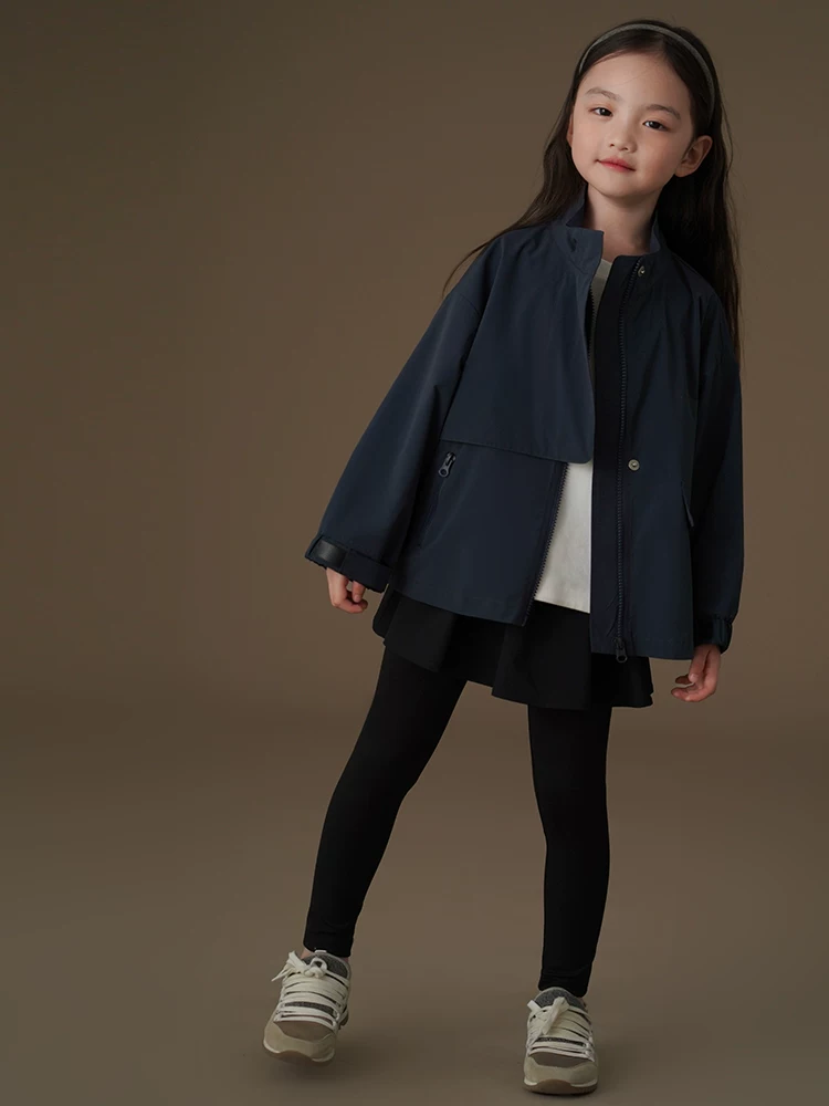 Quần thường ngày màu đen cho trẻ em mùa xuân thu, quần legging giả hai mảnh cho bé gái, quần thể thao bó sát cỡ vừa và lớn cho trẻ em.