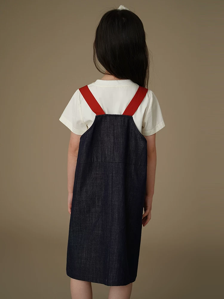 Hazi Quần Áo Trẻ Em Mùa Hè Váy Denim Trẻ Em Vintage Váy Suspender Thường Ngày Váy Không Tay Cho Bé Gái Thiết Kế Đơn Giản
