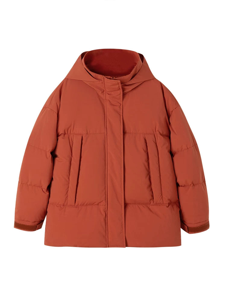 Áo khoác lông vũ màu cam cho trẻ em, áo đa năng, ấm áp, sành điệu cho cả bé trai và bé gái, áo khoác dày mùa đông.