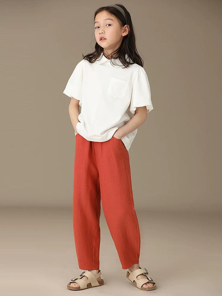 Quần áo trẻ em Hazi Thu Đông Hàng mới về Bé trai và bé gái Phong cách cha mẹ và con cái Quần cà rốt cotton nguyên chất thoải mái Quần thể thao ống đứng cho trẻ em
