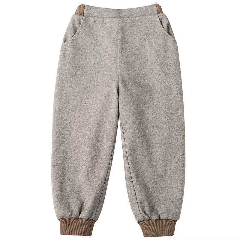 Quần áo trẻ em Hazi Mùa đông Mới về Quần jogger chống gió có lót lông cừu kiểu dáng dành cho cha mẹ và con gái có thun co giãn ở eo