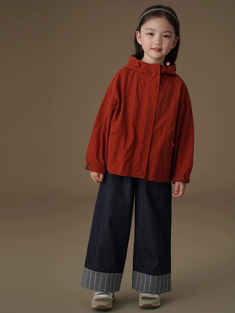 Quần áo trẻ em Hazi quần dài mùa xuân thu quần dài dáng rộng đơn giản quần ống đứng bé trai và bé gái quần jean cotton thân thiện với da