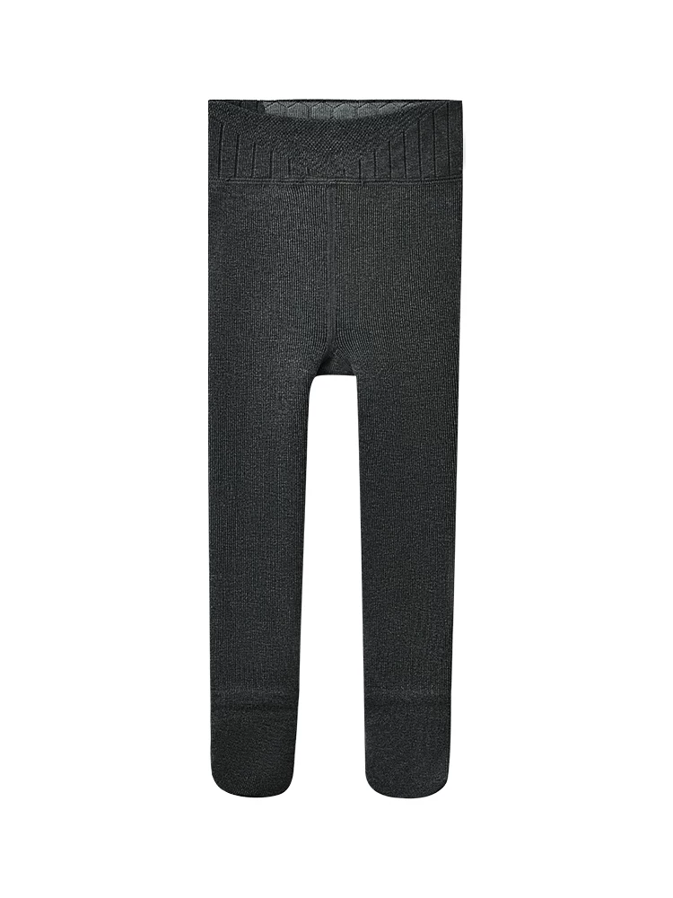 Quần legging giữ nhiệt cho trẻ em mùa thu đông, quần tất dày lót lông cừu màu trơn co giãn cho bé gái lớn hơn.
