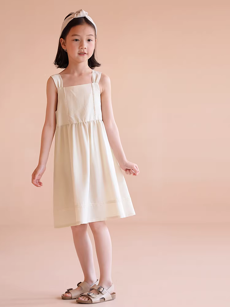 Quần áo trẻ em Hazi Đầu thu Hàng mới về Phong cách cha mẹ và con gái Nhật Bản Đơn giản đi làm Váy cotton không tay