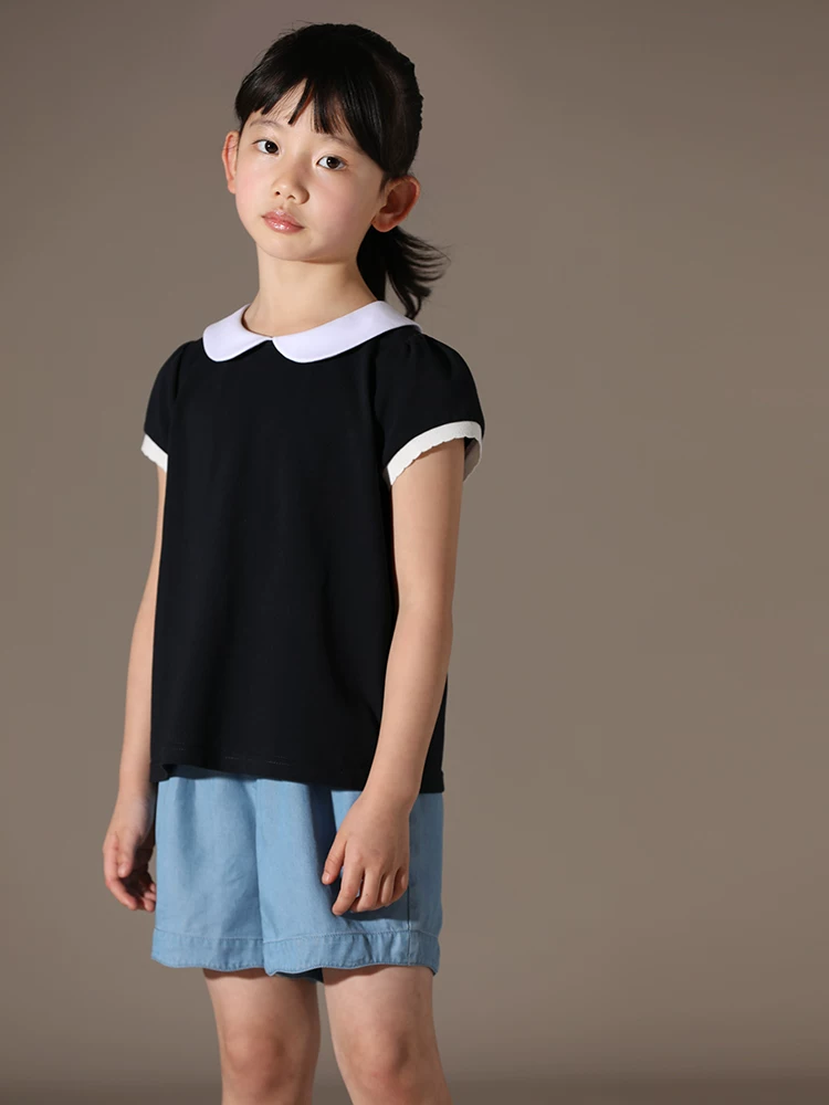Quần short denim Tencel kiểu dáng hoa cánh tiên, thiết kế tinh xảo, phong cách mẹ và bé, mùa hè mới dành cho bé gái của thương hiệu Ha Chi.