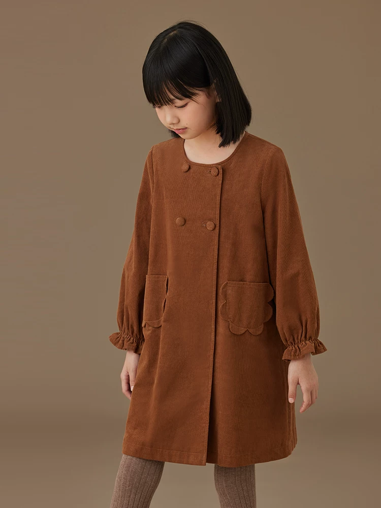Áo khoác trẻ em mùa xuân thu, chất liệu cotton, kiểu dáng đa năng, áo bé gái, kiểu dáng dài trung bình