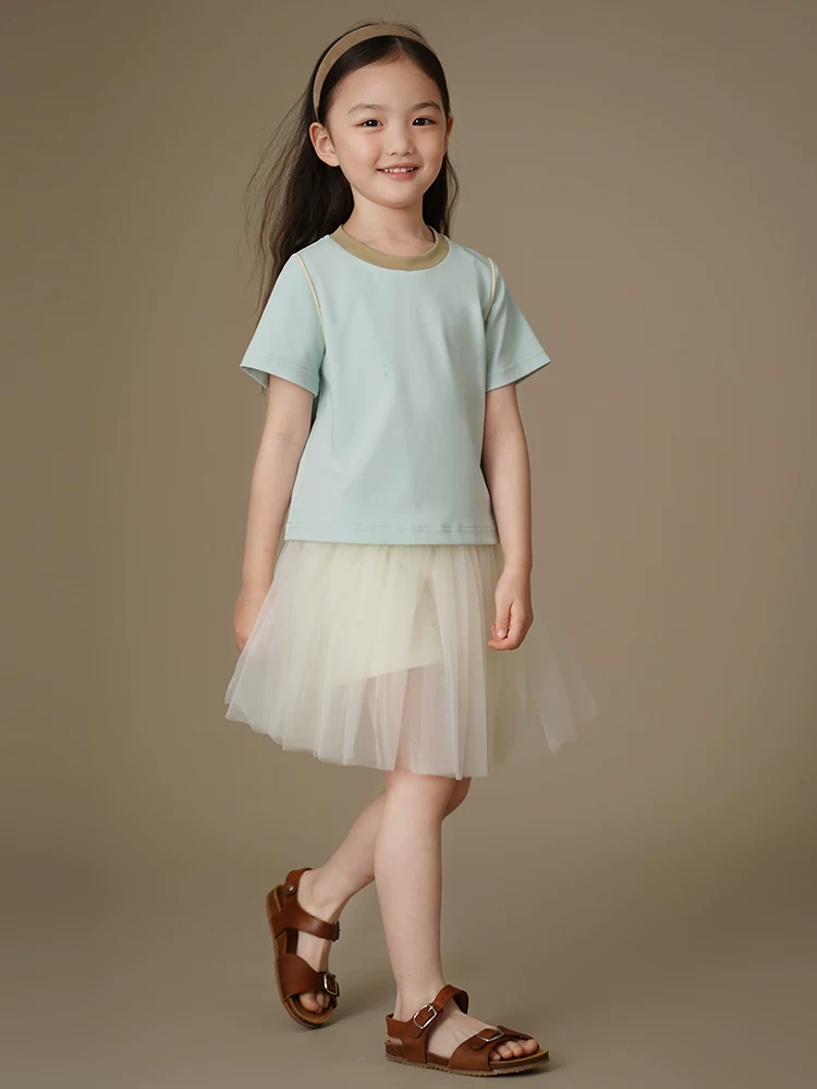 Áo dệt kim mỏng mùa hè cho trẻ em, áo thun ngắn tay cho bé trai và bé gái, quần áo mùa hè đa năng vừa vặn kiểu dáng mới cho trẻ em