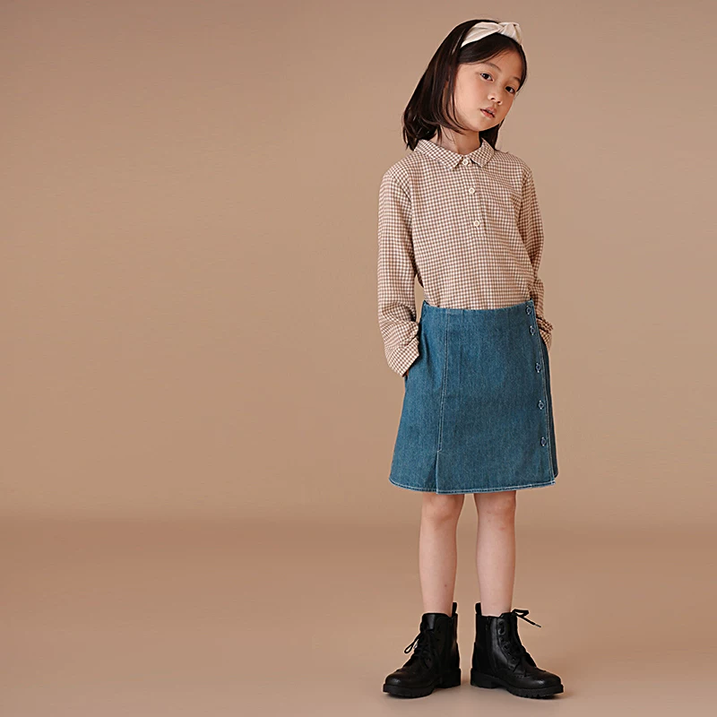 Quần áo trẻ em Hazi Váy denim mùa xuân thu cho bé gái