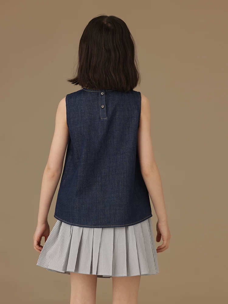 Áo khoác denim bé gái mùa hè chất liệu cotton mỏng, đa năng, mặc thường ngày, dùng làm áo khoác ngoài