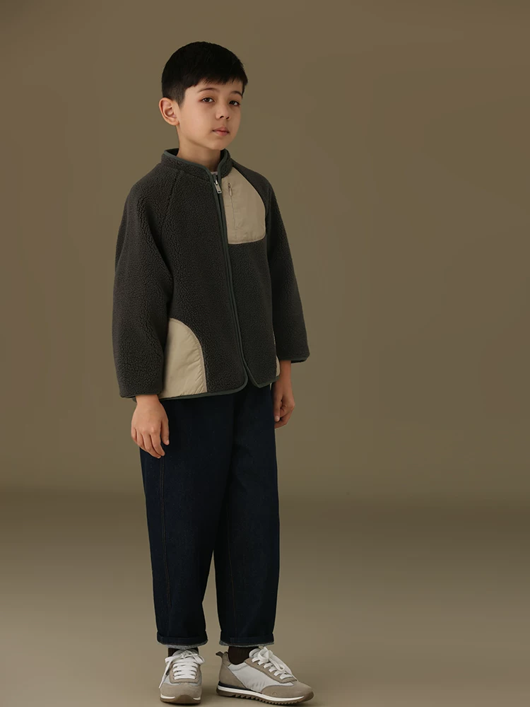 Quần thường ngày mùa đông cho trẻ em, thân thiện với làn da, dày dặn, quần jean cotton ấm áp, quần ống rộng cho bé trai và bé gái