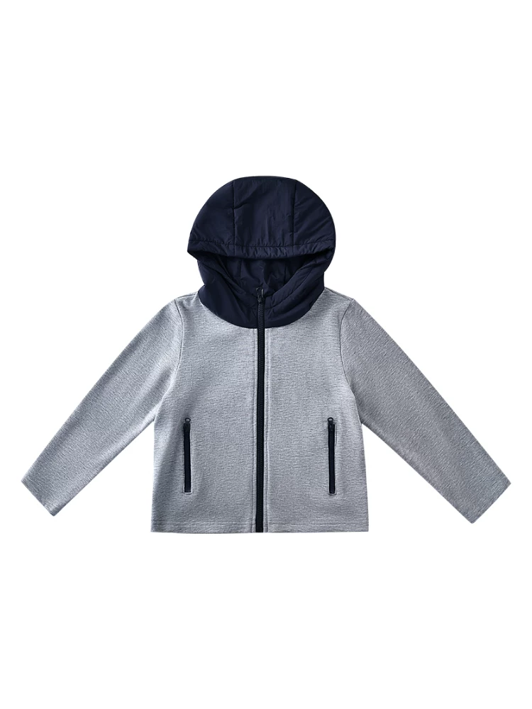 Quần áo trẻ em mùa xuân thu áo hoodie trẻ em có mũ trùm đầu đơn giản phong cách Hàn Quốc áo khoác có mũ trùm đầu bé trai và bé gái trang phục thể thao hợp thời trang